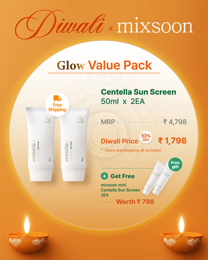 [mixsoon X Diwali🪔]  Centella Sunscreen Glow Pack
