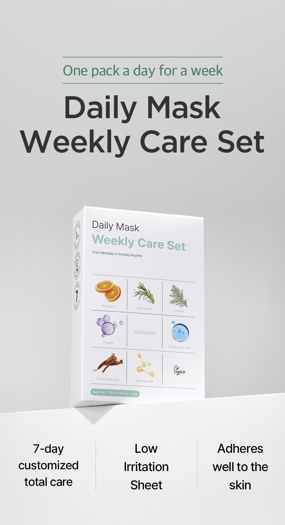 Mixsoon Daily Mask Pack – 7-Day Vegan Sheet Routine